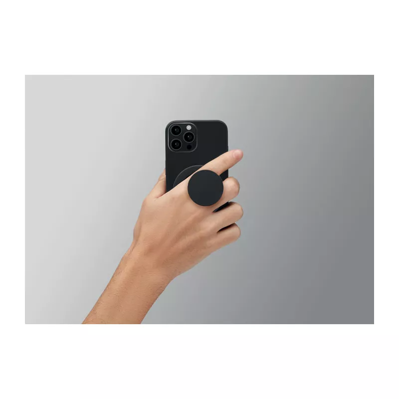 Uchwyt magnetyczny na telefon z ABS z recyklingu ABLE - Czarny (MO2556-03)