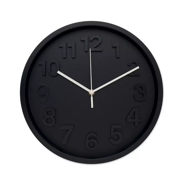 Zegar ścienny z cichym mechanizmem 30 cm MURO - Czarny (MO2851-03)
