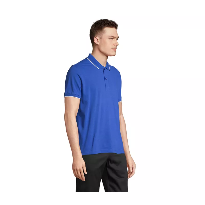 Koszulka polo unisex z prążkiem Sol's PALERMO - Królewski Niebieski/biały (S04769-RW)