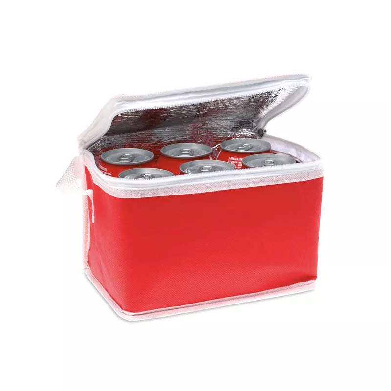 Torba chłodząca na 6 puszek 80 g/m² PROMOCOOL - Czerwony (MO7883-05)
