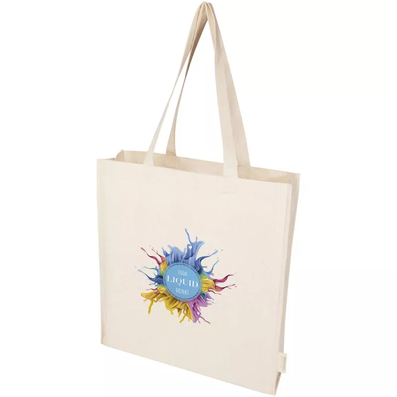 Odisha organiczna torba na zakupy z certyfikatem OCS o gramaturze 180 g/m² z pełnym dnem, 14 l  - Piasek pustyni (12078306)