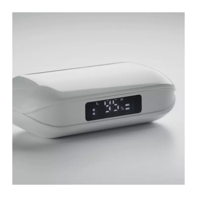 Słuchawki douszne TWS Bluetooth 5.3 z LCD QUAVER - Bialy (MO6946-06)