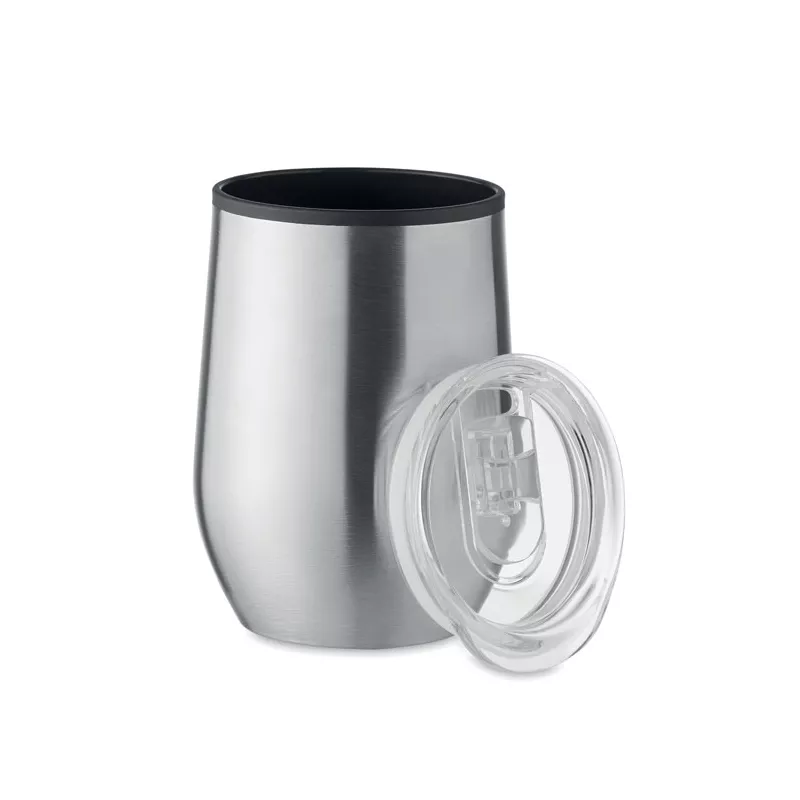 Kubek termiczny stalowy z pokrywką 350 ml CHIN CHAN - Srebrny Mat (MO6700-16)
