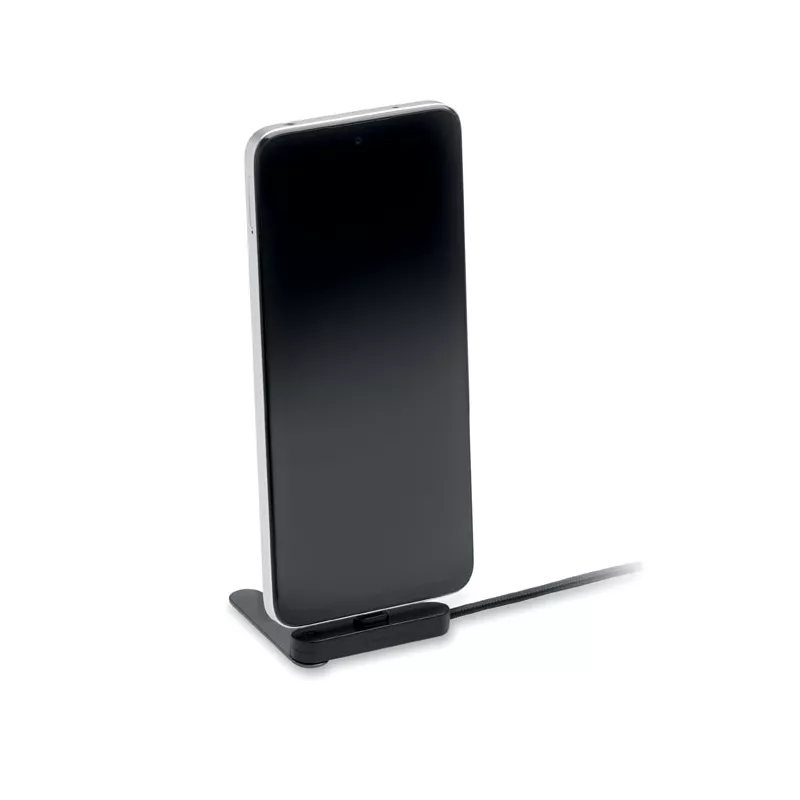 Kabel USB-C 60W z podstawką na telefon NIFTY - Czarny (MO3192-03)