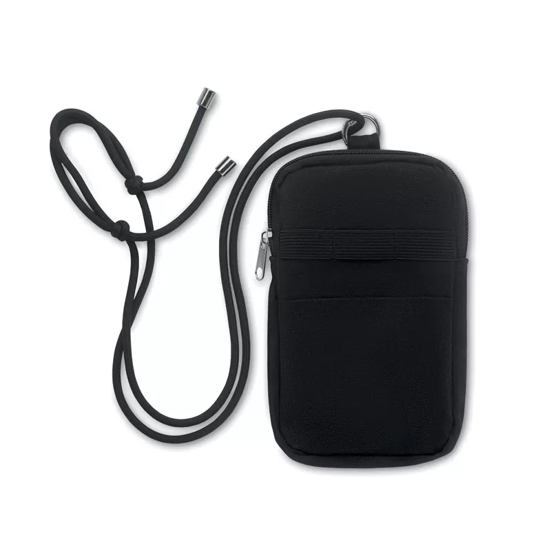 Torebka na telefon z recyklingu 280 g/m² MOBIBOLSA - Czarny (MO2519-03)
