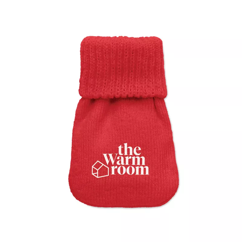 Ogrzewacz do rąk w dzianinowym pokrowcu WARMMUFF - Czerwony (MO2667-05)