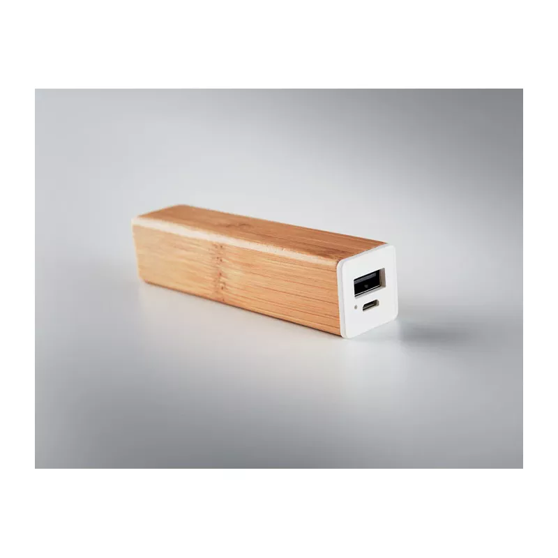 Powerbank w bambusowej obudowie 2200 mAh POWERBAM - Drewna (MO9673-40)