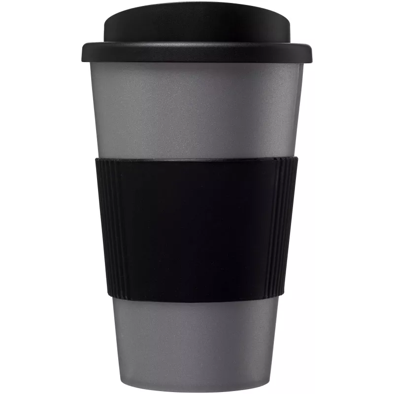 Kubek termiczny z serii Americano® o pojemności 350 ml z uchwytem - Czarny-Srebrny (21000224)