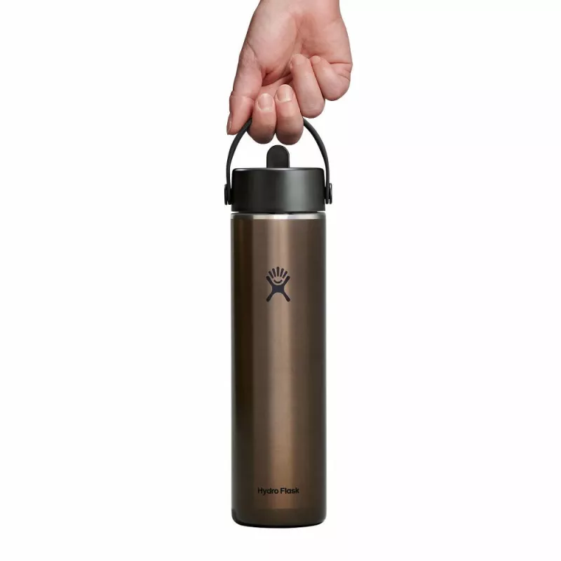 710 ML LIGHTWEIGHT WIDE FLEX STRAW CAP QUARTZ - Obsidian (LW24LWFS080)