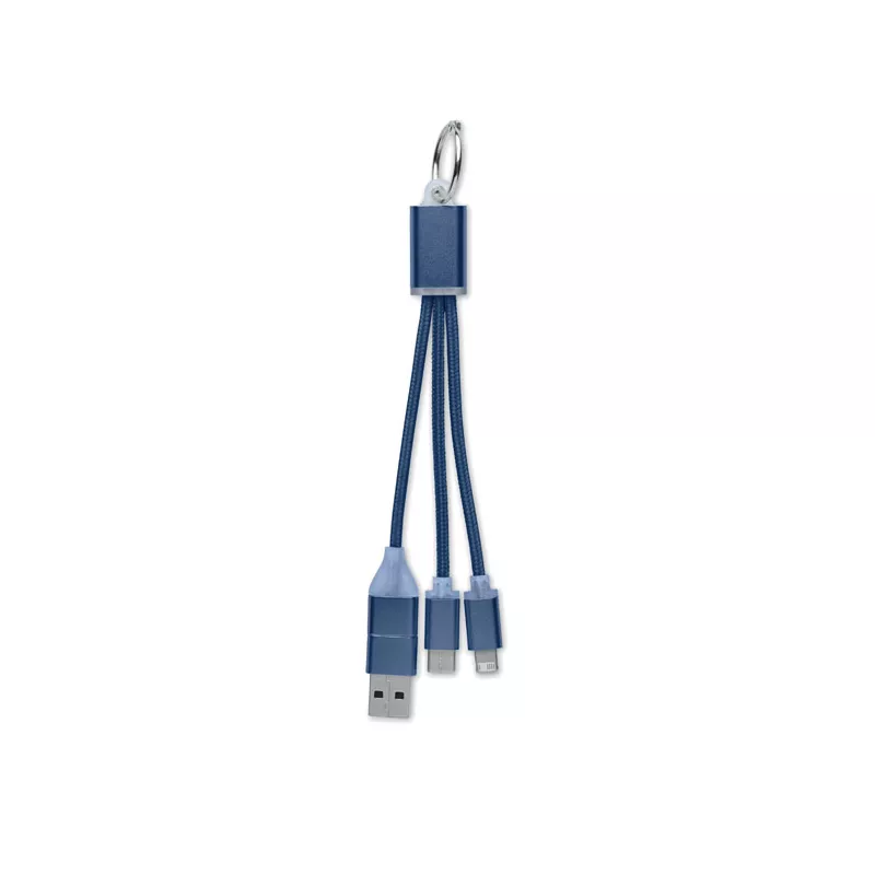 Kabel do ładowania 4 w 1 z brelokiem BLUE - Francuski Granat (MO2141-85)