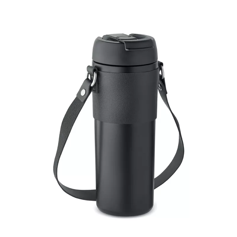 Kubek termiczny stalowy z paskiem 700 ml AIRA - Czarny (MO6971-03)