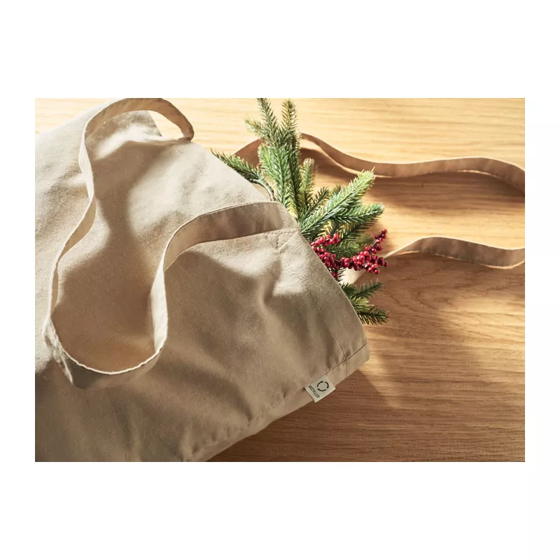 Torba z bawełny z recyklingu 140 g/m² VIVEKA COLOUR - Khaki (MO2302-39)