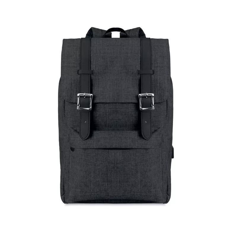 Plecak na laptopa 15" z klapą magnetyczną RIGA - Czarny (MO9439-03)