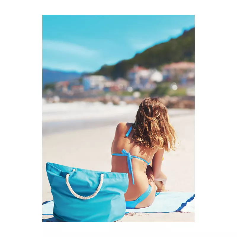 Torba plażowa bawełniana 220 g/m² MENORCA - Turkusowy (MO9813-12)