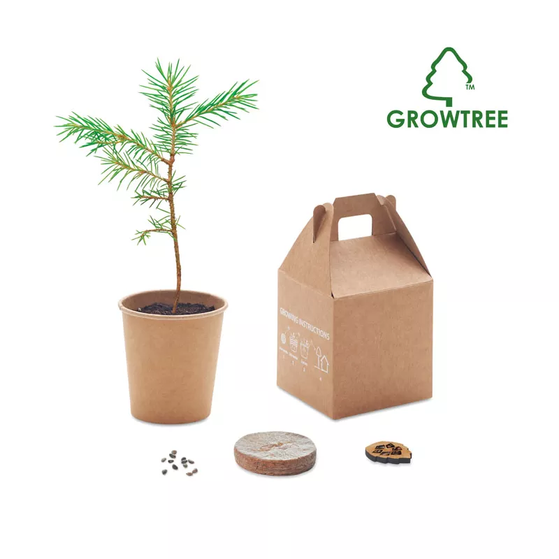 Zestaw do uprawy sosny z doniczką i torfem GROWTREE™ - Bezowy (MO6228-13)
