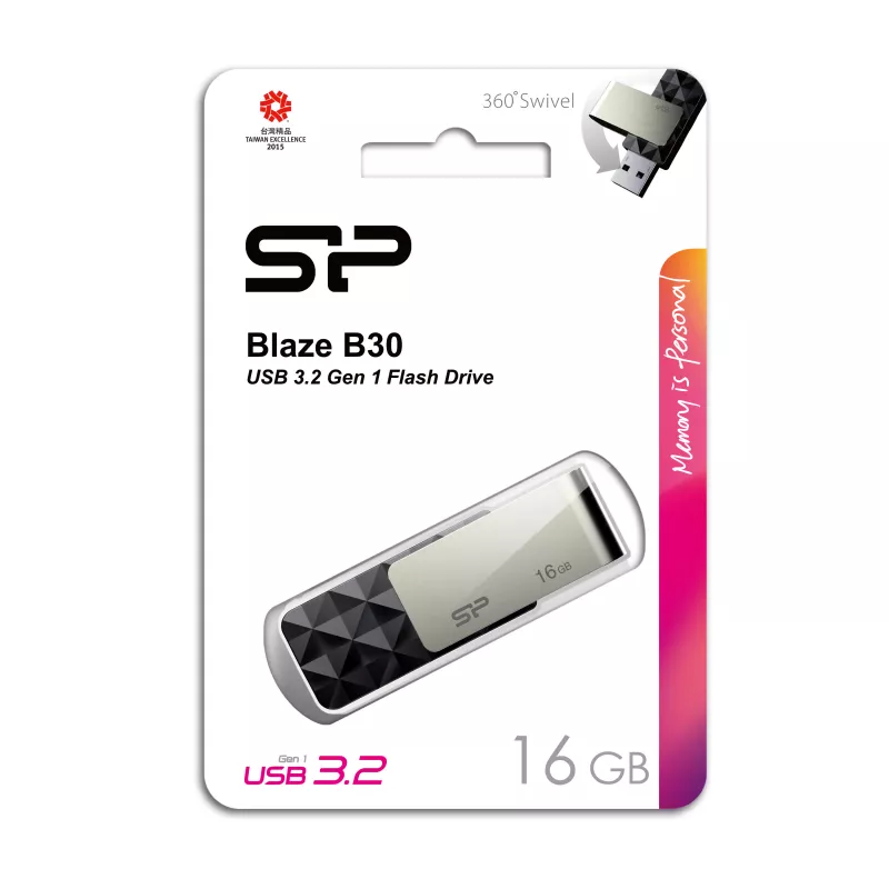 Pendrive Blaze B30, 8GB 3.1 Silicon Power - czarny (EG814003 16GB)
