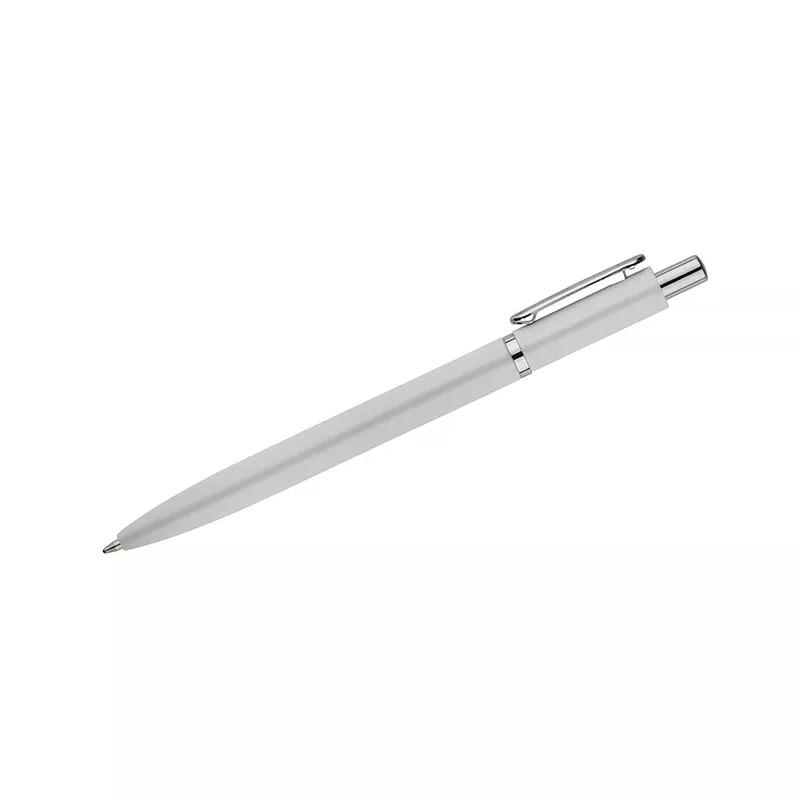 Długopis metalowy z powłoką typu soft touch ELMO - biały (19084-01)