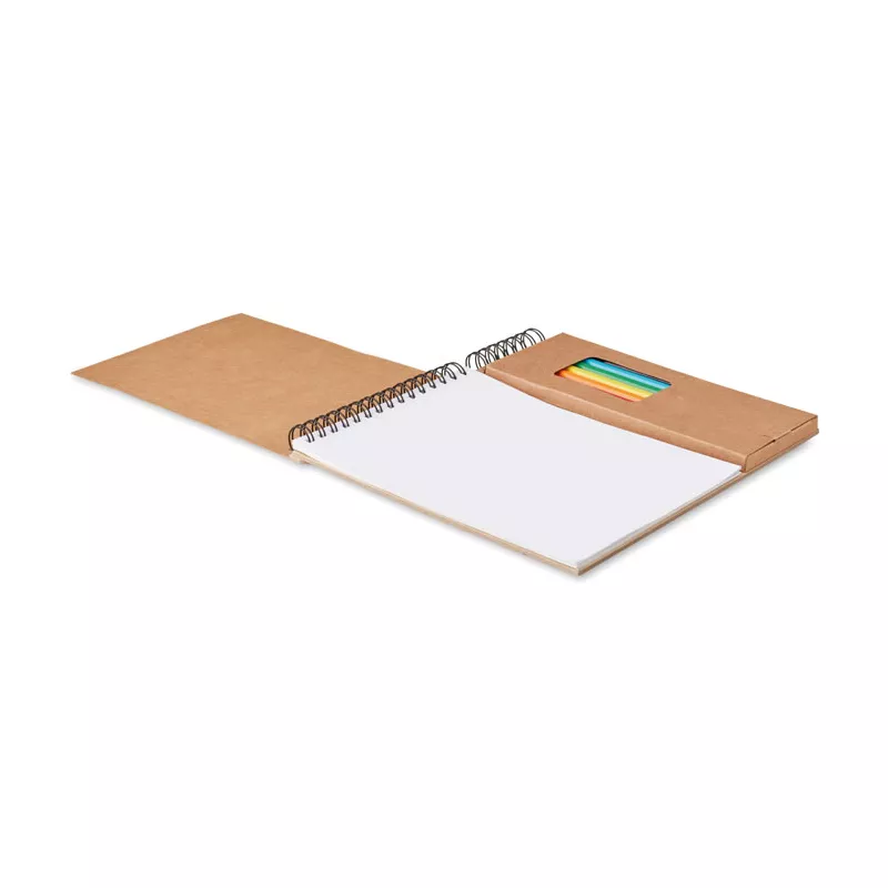 Blok do kolorowania z 8 kredkami COLOPAD - Bezowy (MO8769-13)