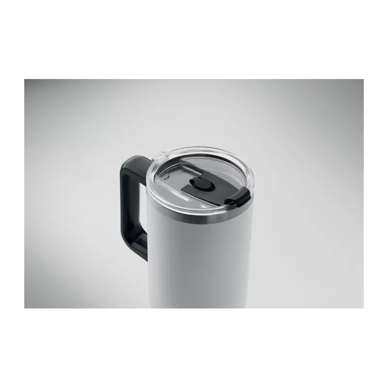 Kubek termiczny stalowy ze słomką 1200 ml SUMA - Bialy (MO2327-06)