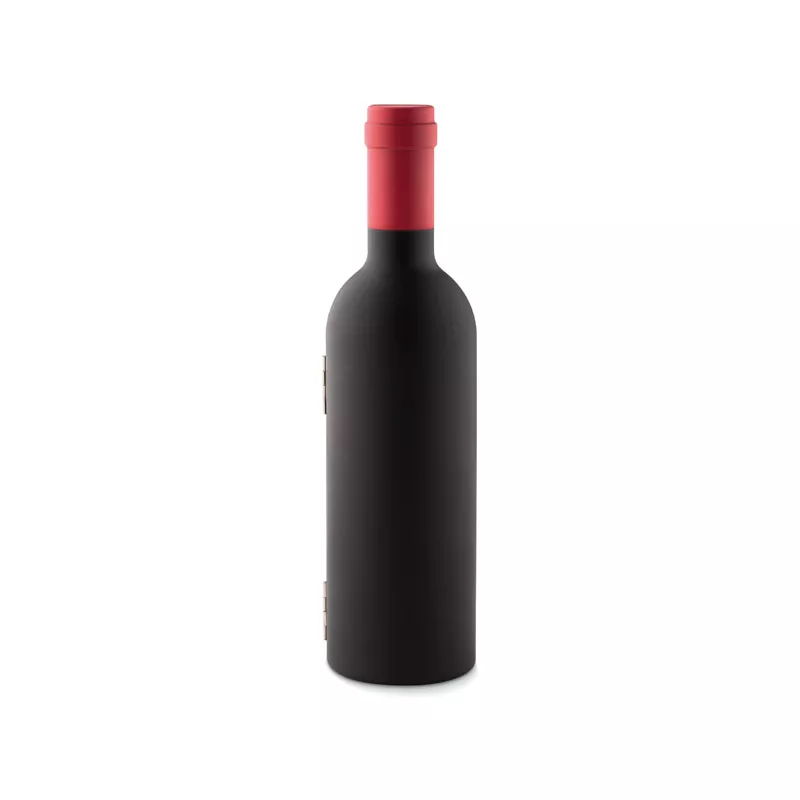 Zestaw do wina w etui w kształcie butelki SETTIE - Czarny (MO8999-03)
