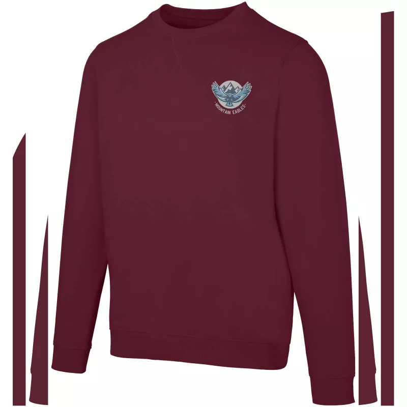 Jasper organiczna bluza unisex z recyklingu o gramaturze 280 g/m² z okrągłym dekoltem i certyfikatem OCS - Głęboki bordowy (39561-DPBURGUN)