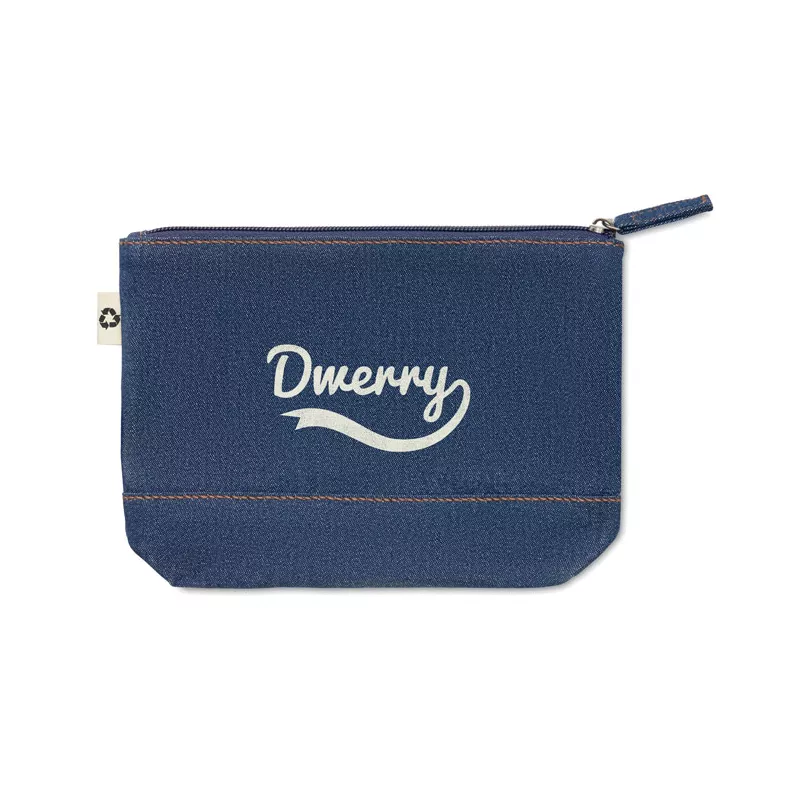 Kosmetyczka jeansowa z recyklingu 250 g/m² STYLE POUCH - Niebieski (MO6421-04)