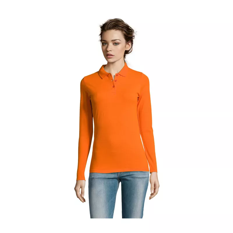 Polo damskie 180 g/m² Sol's PERFECT LSL WOMEN - Pomaranczowy (S02083-OR)