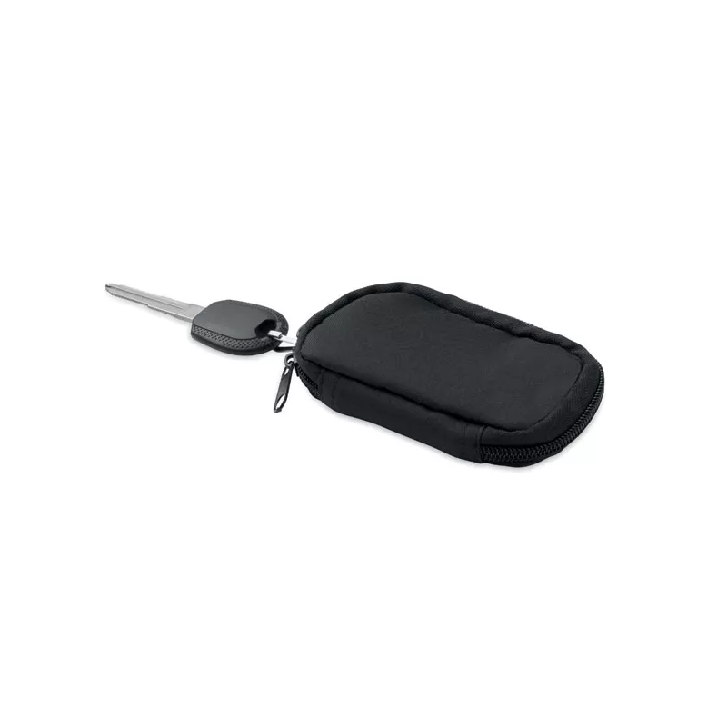 Etui na klucze z RPET zapinane na zamek ROVER - Czarny (MO2822-03)