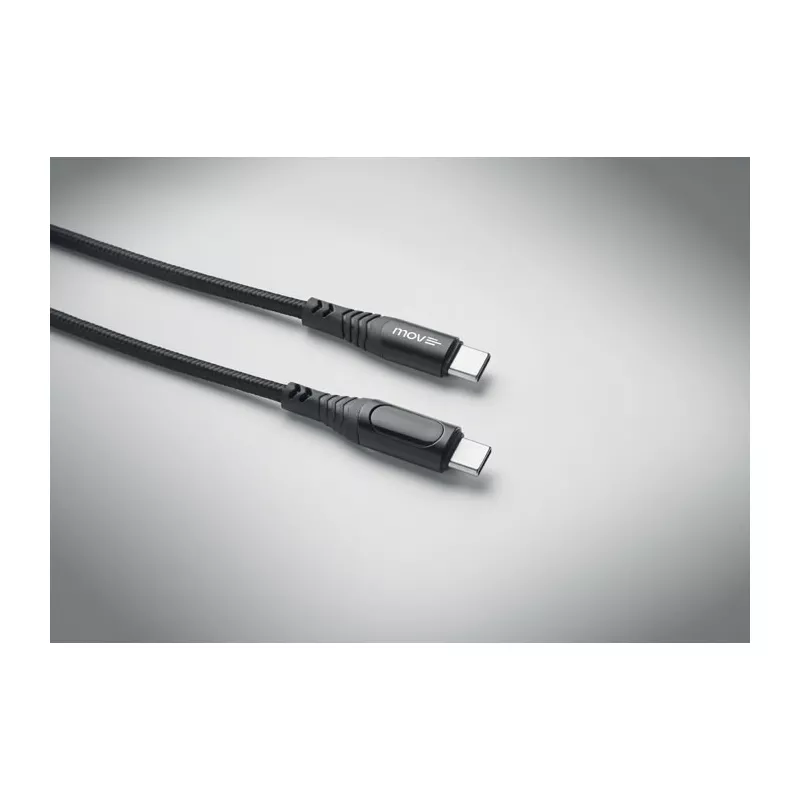 Kabel USB-C 100W z wyświetlaczem mocy TYPSO - Czarny (MO2676-03)