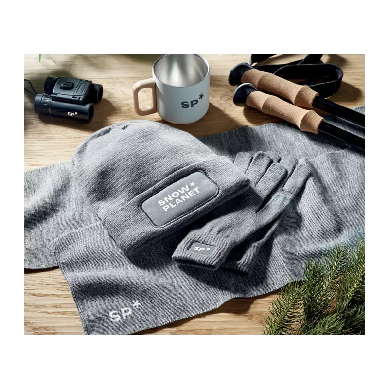 Czapka zimowa unisex z dzianiny RPET CAPNIT - Kamienny Szary (MO2359-15)