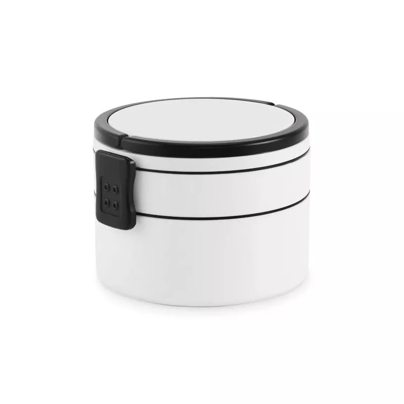 Lunchbox okrągły dwupoziomowy z PP 950 ml ENSALA - Bialy (MO2902-06)