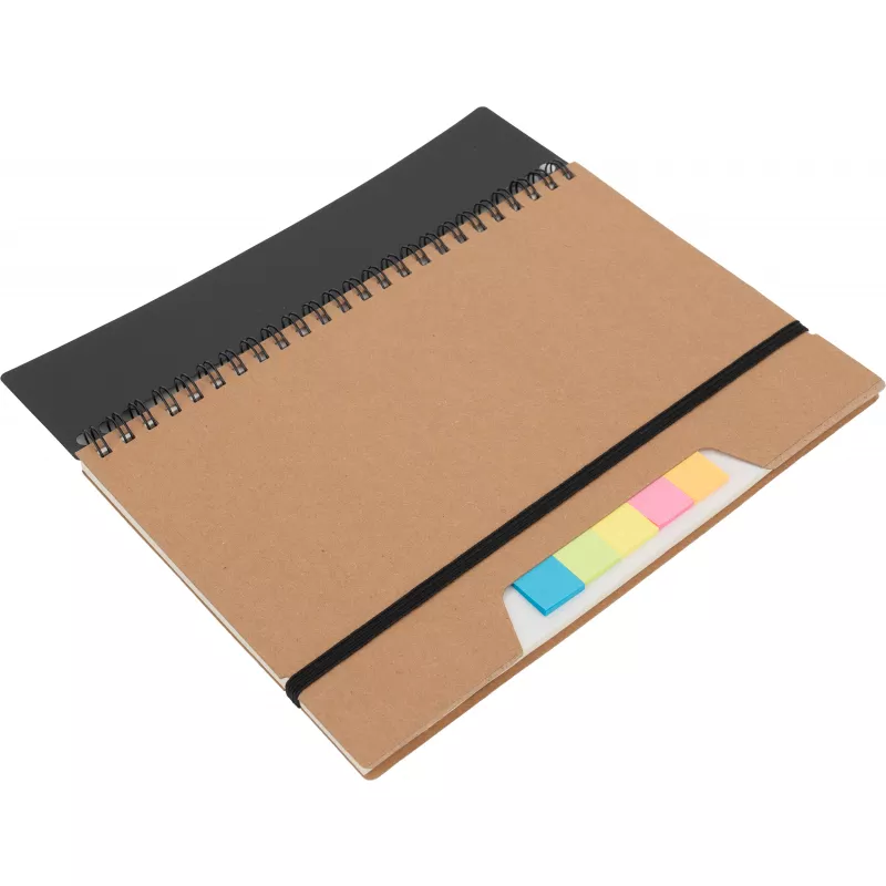 Notatnik A5 w kropki z karteczkami do markowania CATHARINA - brązowy (2238701)