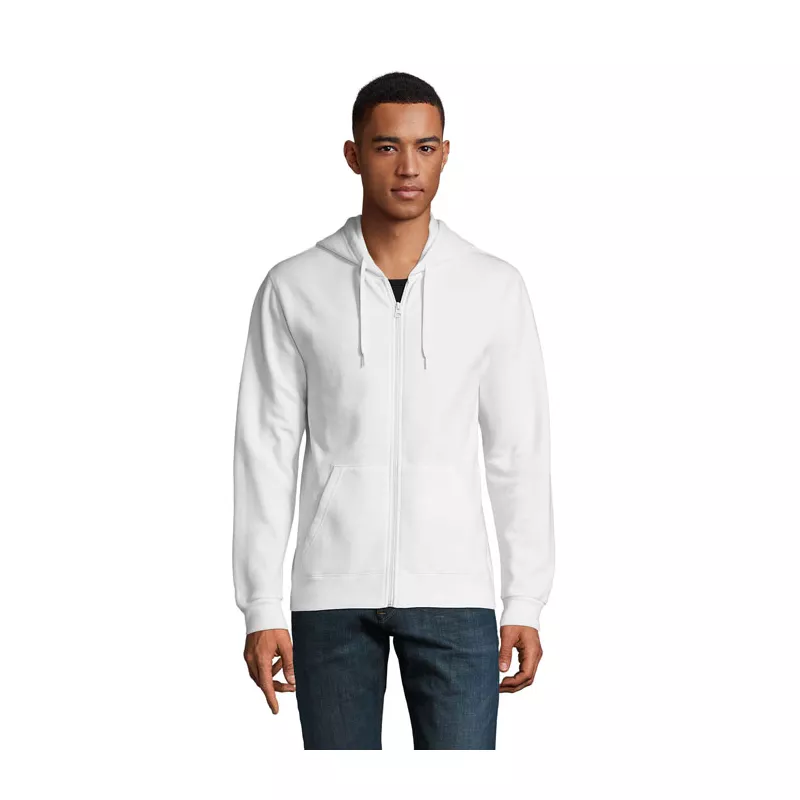 Bluza unisex z kapturem rozpinana 260 g/m² Sol's STONE - Bialy (S01714-WH)