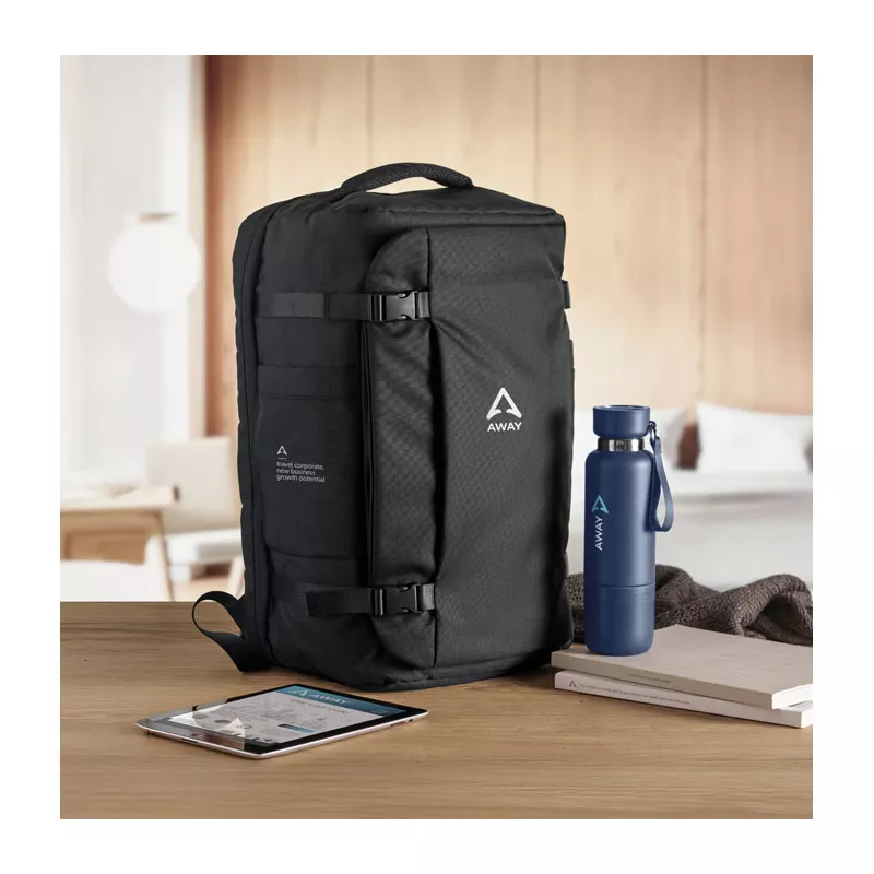 Plecak podróżny na laptop 17" RPET 600D NAMUR - Czarny (MO2738-03)