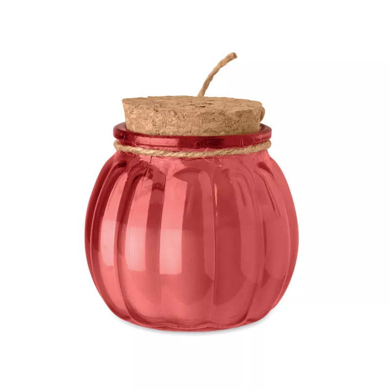 Świeca waniliowa w szkle z wosku roślinnego PUMKIN - Czerwony (MO3193-05)