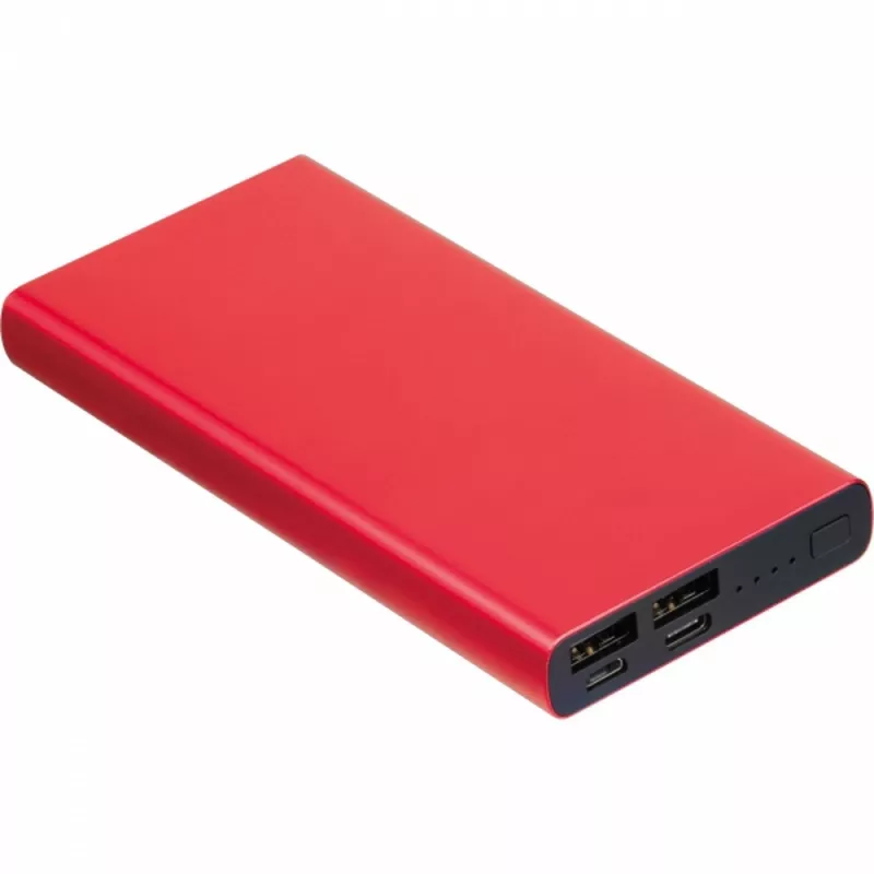 Power bank 10000 mAh z aluminium z recyklingu GIORGIA - czerwony (3450305)