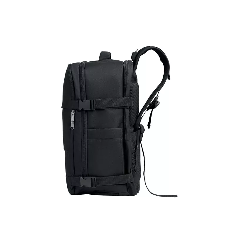Plecak kabinowy z RPET na laptop 15" FLYHIGH - Czarny (MO2784-03)