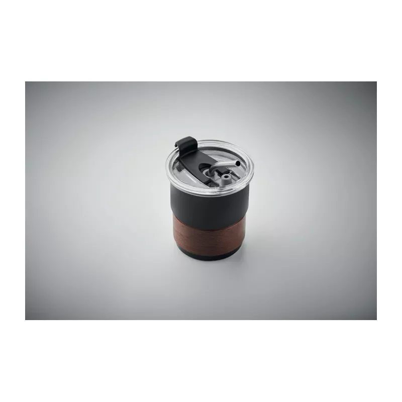 Kubek stalowy ze słomką 260 ml MATE - Czarny (MO2423-03)