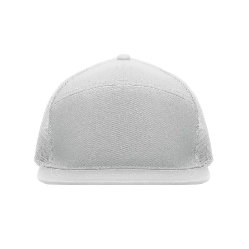 Czapka z płaskim daszkiem 7-panelowa BEAD - Bialy (MO2866-06)