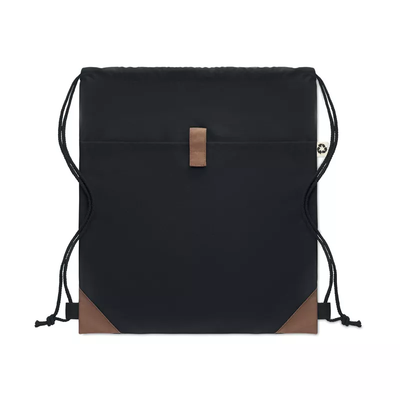 Worek z bawełny z recyklingu 220 g/m² PANDA BAG - Czarny (MO6550-03)