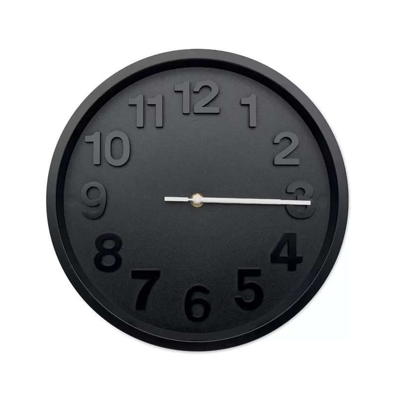 Zegar ścienny z cichym mechanizmem 30 cm MURO - Czarny (MO2851-03)