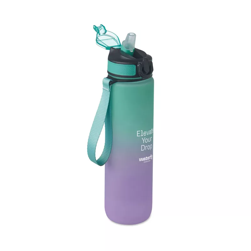 Butelka sportowa RPET 1000 ml ze słomką ACTIVATE - Turkusowy (MO2489-12)