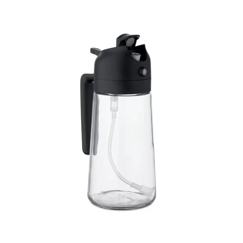 Dozownik i spryskiwacz do oliwy szklany 450 ml DIP - Czarny (MO2849-03)