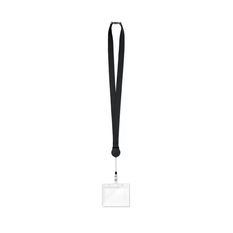 Smycz z wysuwanym uchwytem ZIP LANYARD - Czarny (MO9852-03)