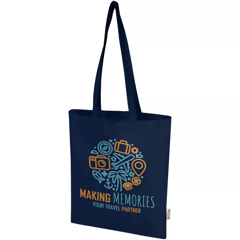 Madras Blend torba na zakupy z bawełny z recyklingu z certyfikatem GRS o gramaturze 140 g/m² i pojemności 7l - Granatowy (12076055)