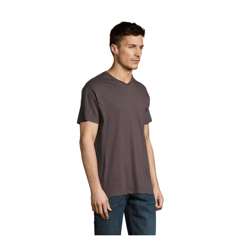 Koszulka męska V-neck 150 g/m² Sol's VICTORY - Ciemny Szary (S11150-DG)