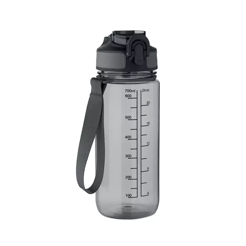 Butelka sportowa motywacyjna z RPET 700 ml ENKEL - Przezroczysty Szary (MO2792-27)