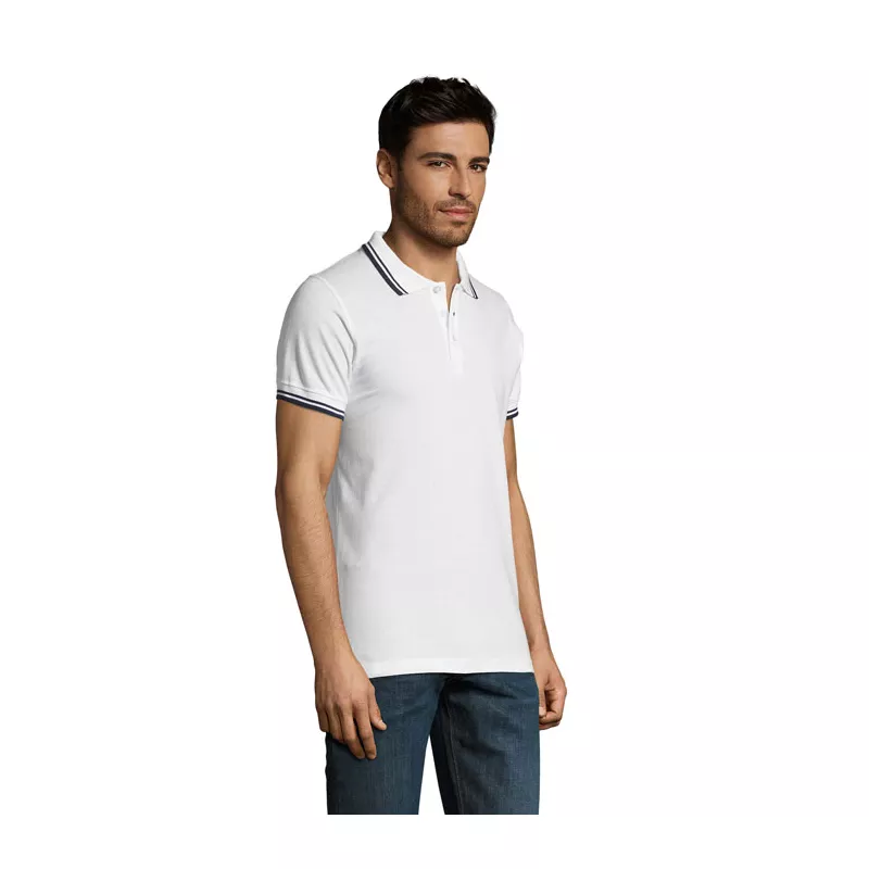 Koszulka polo męska bawełniana 200 g/m² Sol's PASADENA - Biały/Navy (S00577-NW)