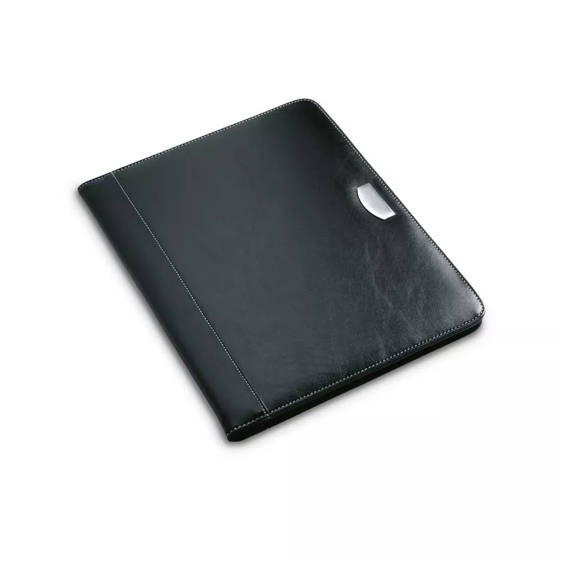 Teczka A4 z PU z notesem i metalową płytką BUSWE BIG - Czarny (IT3750-03)