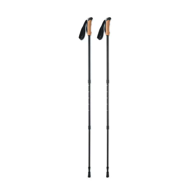 Kijki do nordic walking z korkowymi uchwytami NOLE - Czarny (MO2363-03)